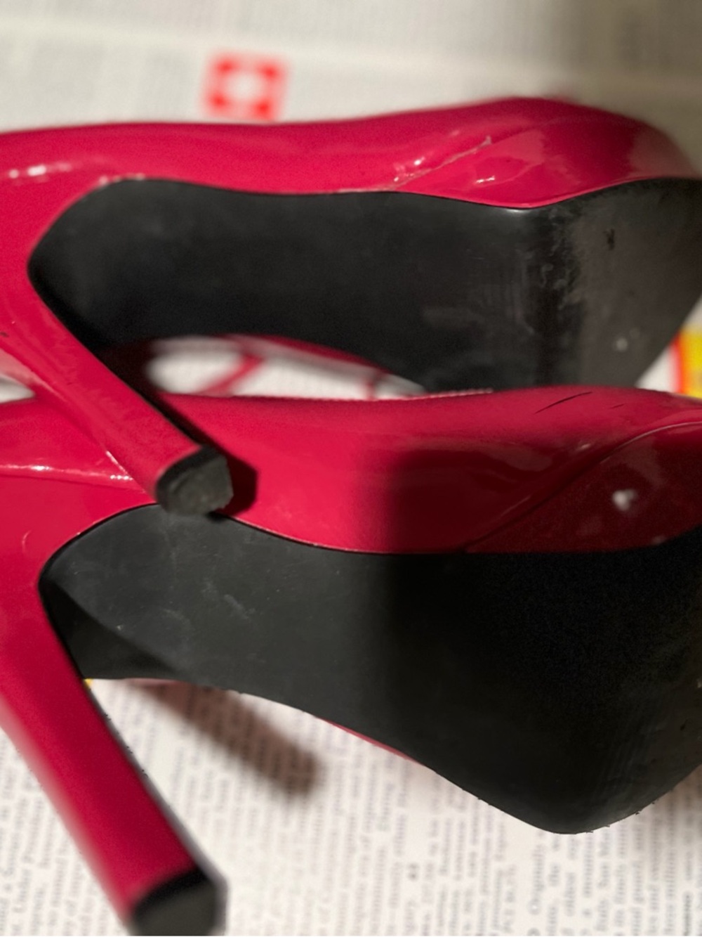 Michael Kors Hot Pink Patent Leather Peep-Toe Heels with Ankle Strap - Picture 5 of 6